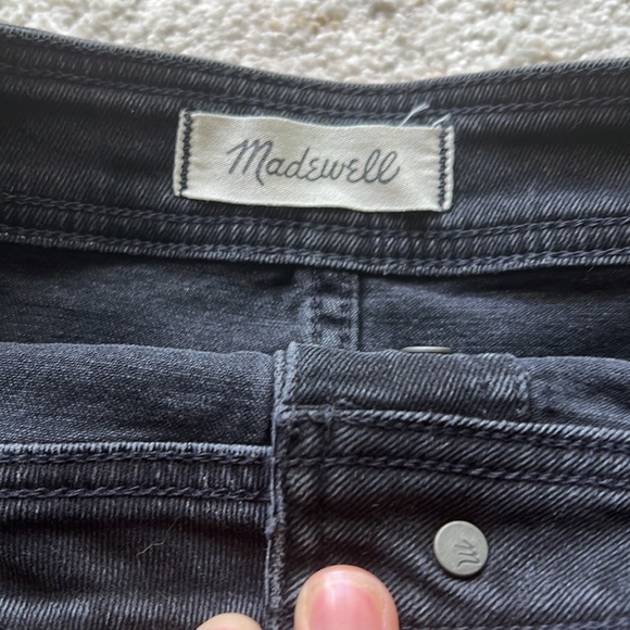 MADEWELL Black Stretch Denim A-line Button Down Skirt - Picture 5 of 12